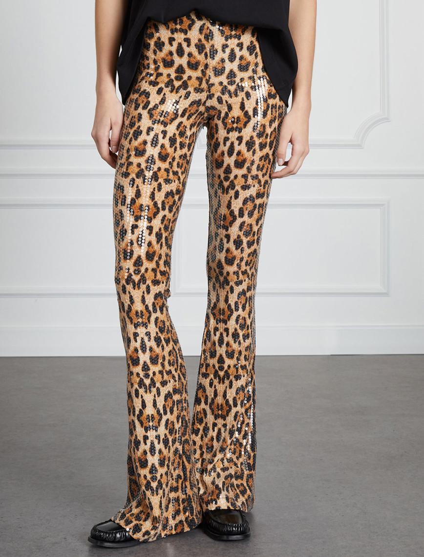 Leopar Desenli Payetli Pantolon Leopar Desenli Payetli Pantolon
