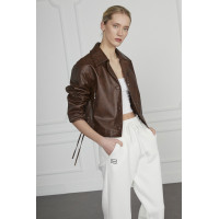 Biye Detaylı Deri Ceket Biye Detaylı Deri Ceket