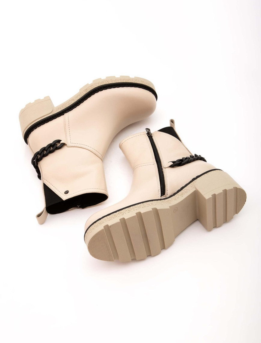 Tamer Tanca Kadın Hakiki Deri Bej Casual Bot Tamer Tanca Kadın Hakiki Deri Bej Casual Bot