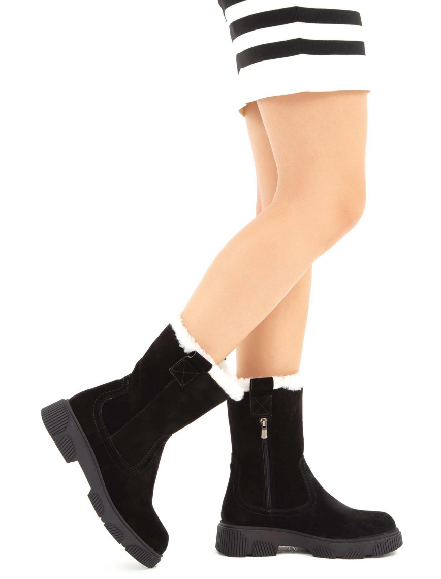 Tamer Tanca Kadın Hakiki Deri Siyah Süet Casual Bot Tamer Tanca Kadın Hakiki Deri Siyah Süet Casual Bot