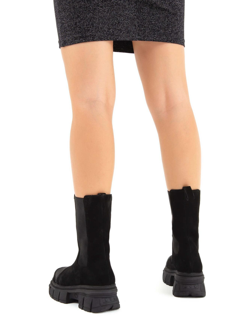 Tamer Tanca Kadın Hakiki Deri Siyah Süet Casual Bot Tamer Tanca Kadın Hakiki Deri Siyah Süet Casual Bot