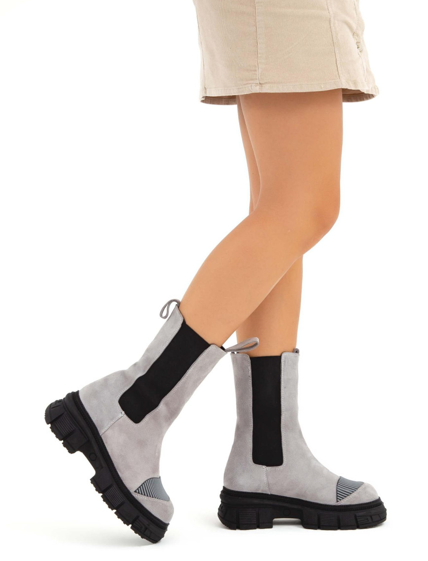 Tamer Tanca Kadın Hakiki Deri Gri Casual Bot Tamer Tanca Kadın Hakiki Deri Gri Casual Bot