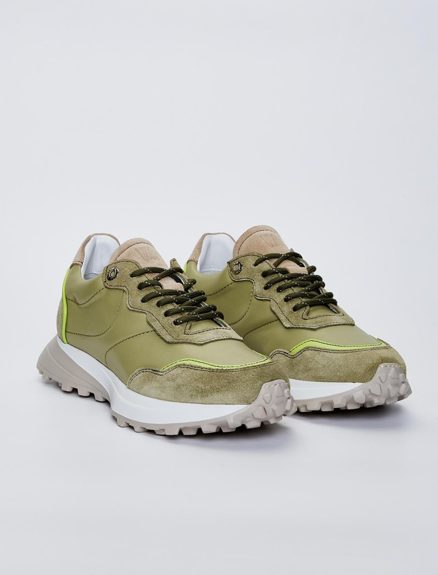 Valmenti Jianna Kadın Haki Hakiki Deri Spor Ayakkabı