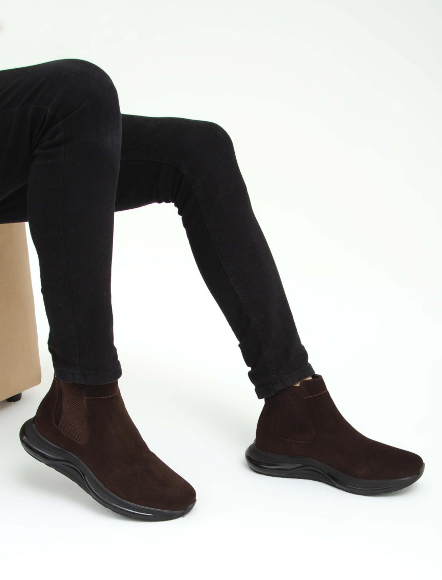 Tamer Tanca Erkek Hakiki Deri Kahverengi Süet Casual Bot Tamer Tanca Erkek Hakiki Deri Kahverengi Süet Casual Bot