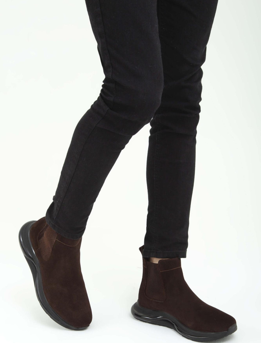 Tamer Tanca Erkek Hakiki Deri Kahverengi Süet Casual Bot Tamer Tanca Erkek Hakiki Deri Kahverengi Süet Casual Bot