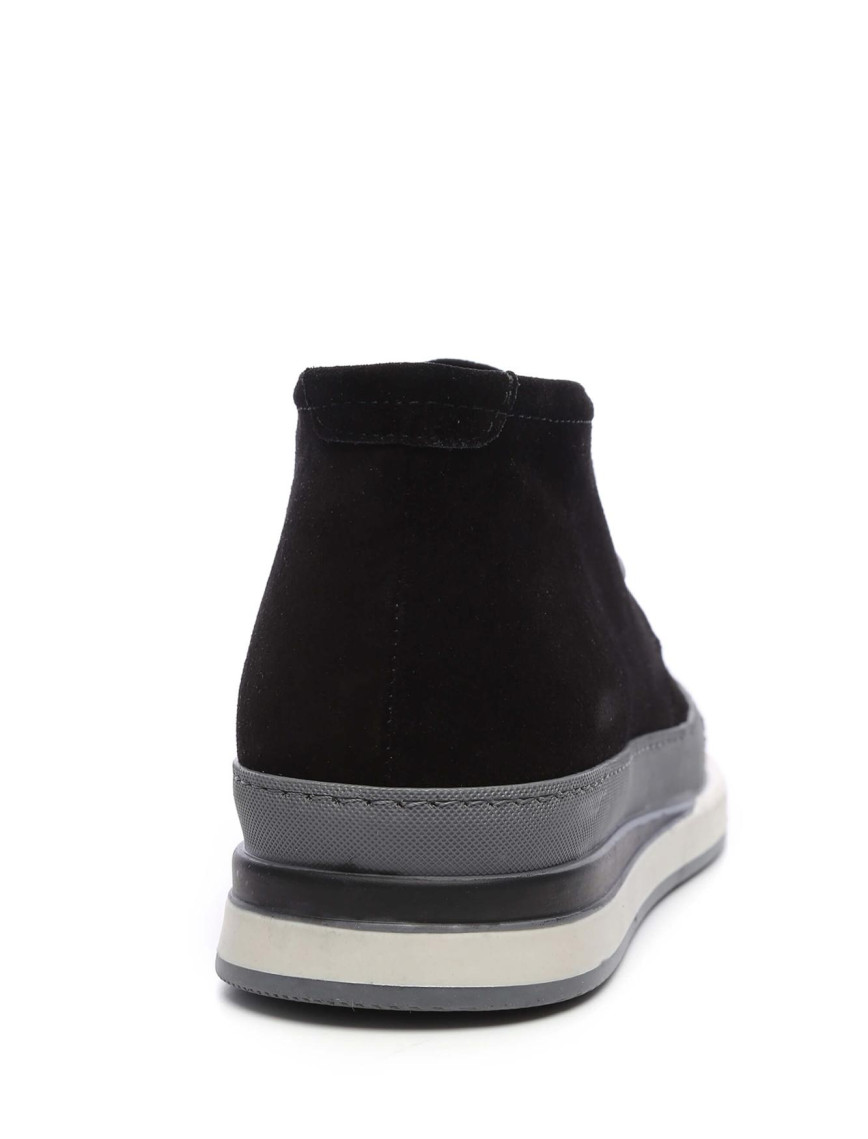 Tamer Tanca Erkek Hakiki Deri Siyah Süet Casual Bot