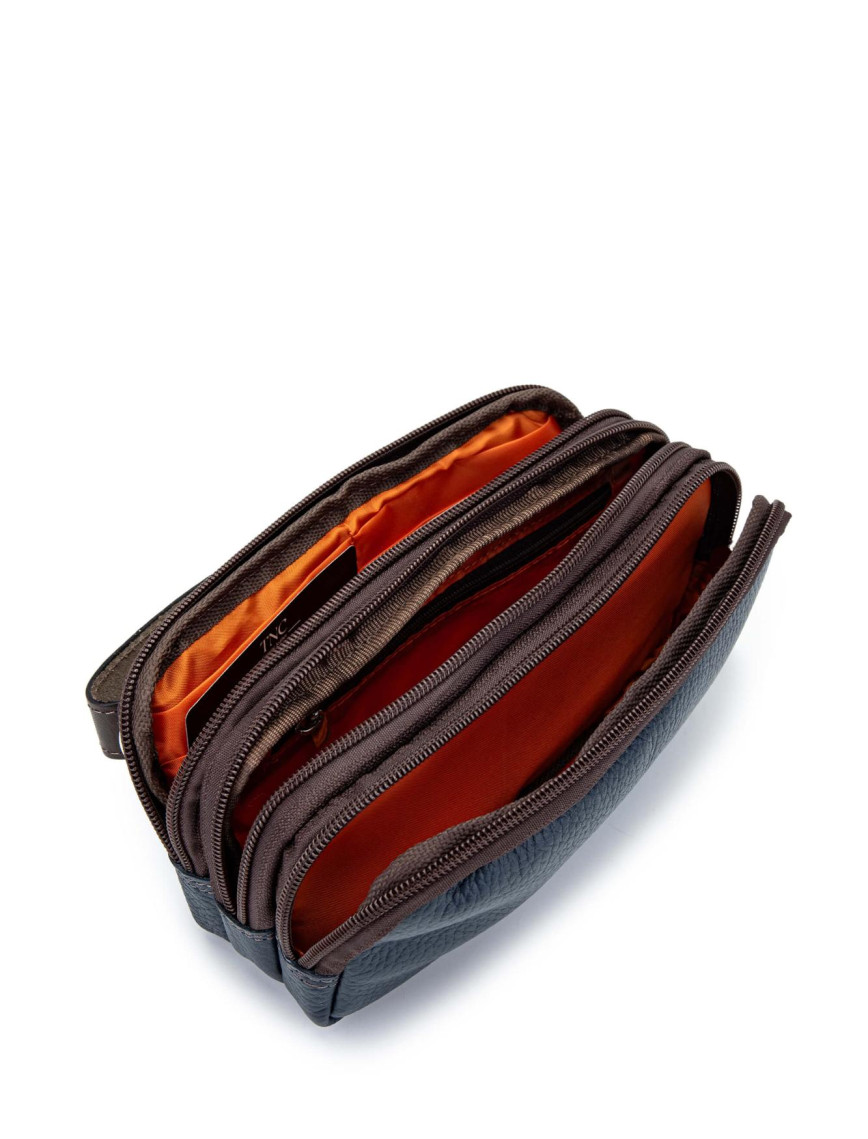 Tamer Tanca Erkek Hakiki Deri Lacivert El Çantası