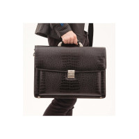 Tamer Tanca Erkek Hakiki Deri Siyah Kroko Evrak Çantası Tamer Tanca Erkek Hakiki Deri Siyah Kroko Evrak Çantası