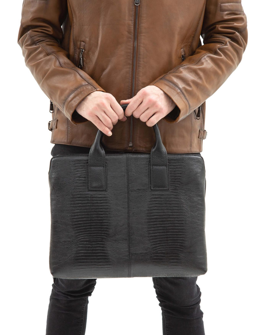 Tamer Tanca Erkek Hakiki Deri Siyah Kroko Evrak Çantası Tamer Tanca Erkek Hakiki Deri Siyah Kroko Evrak Çantası