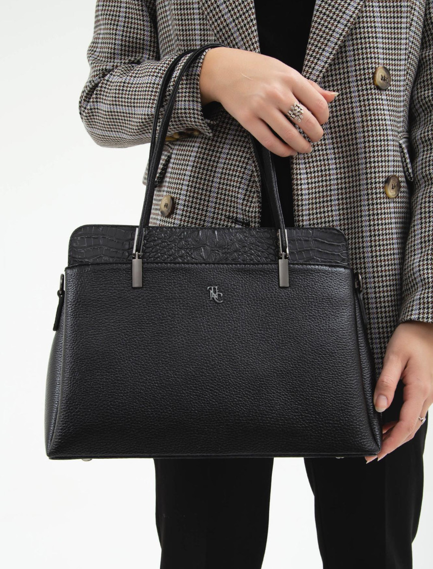 Tamer Tanca Kadın Hakiki Deri Siyah Kol Çantası Tamer Tanca Kadın Hakiki Deri Siyah Kol Çantası