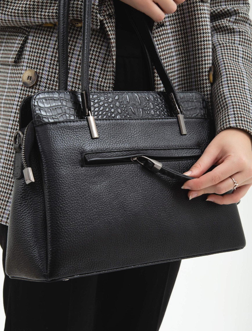 Tamer Tanca Kadın Hakiki Deri Siyah Kol Çantası Tamer Tanca Kadın Hakiki Deri Siyah Kol Çantası