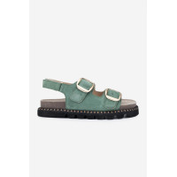 Valmenti Dabih Kadın Haki Süet Hakiki Deri DUZ SANDALET