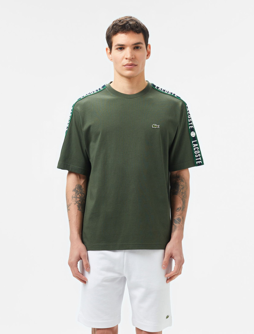 Lacoste Erkek Relaxed Fit Bisiklet Yaka Baskılı Beyaz T-Shirt Lacoste Erkek Relaxed Fit Bisiklet Yaka Baskılı Beyaz T-Shirt