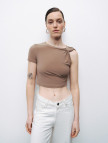 Burgu Detaylı Crop Top Burgu Detaylı Crop Top