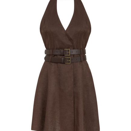 Çift Kemer Detaylı Mini Elbise Çift Kemer Detaylı Mini Elbise