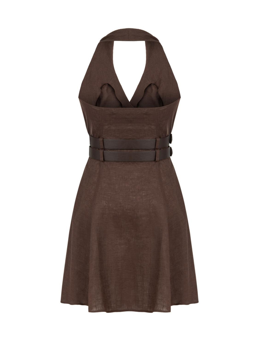 Çift Kemer Detaylı Mini Elbise Çift Kemer Detaylı Mini Elbise