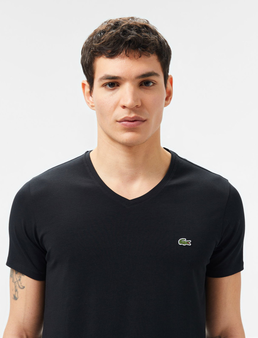 Lacoste Erkek Slim Fit V Yaka Siyah T-Shirt Lacoste Erkek Slim Fit V Yaka Siyah T-Shirt