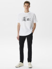 Lacoste Erkek Relaxed Fit Bisiklet Yaka Baskılı Beyaz T-Shirt Lacoste Erkek Relaxed Fit Bisiklet Yaka Baskılı Beyaz T-Shirt
