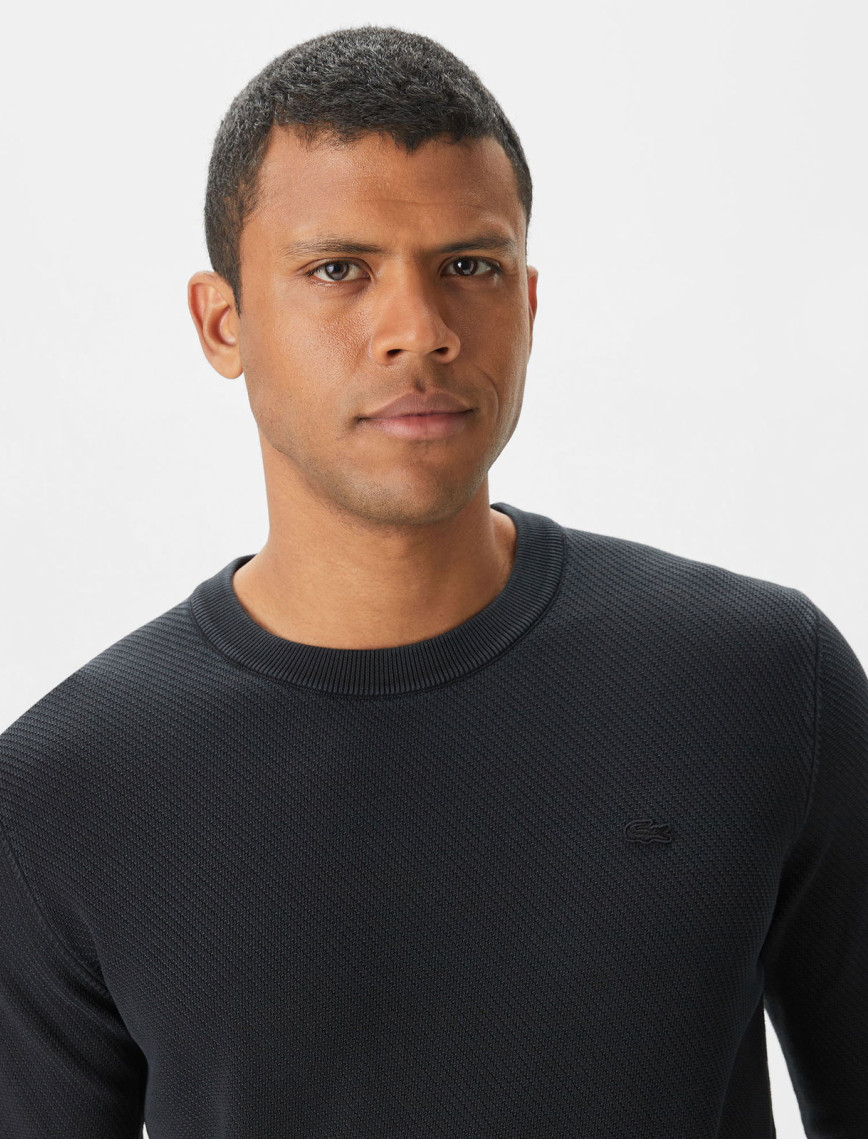 Lacoste Erkek Regular Fit Bisiklet Yaka Siyah Kazak Lacoste Erkek Regular Fit Bisiklet Yaka Siyah Kazak