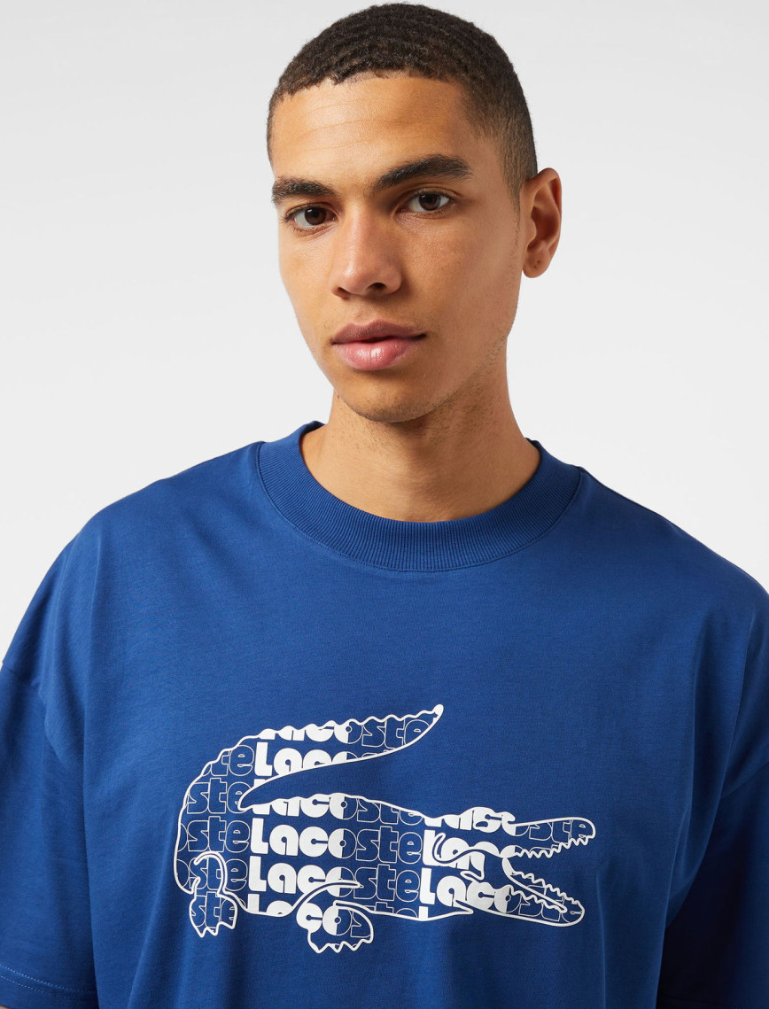 Lacoste Erkek Relaxed Fit Bisiklet Yaka Baskılı Lacivert T-Shirt Lacoste Erkek Relaxed Fit Bisiklet Yaka Baskılı Lacivert T-Shirt