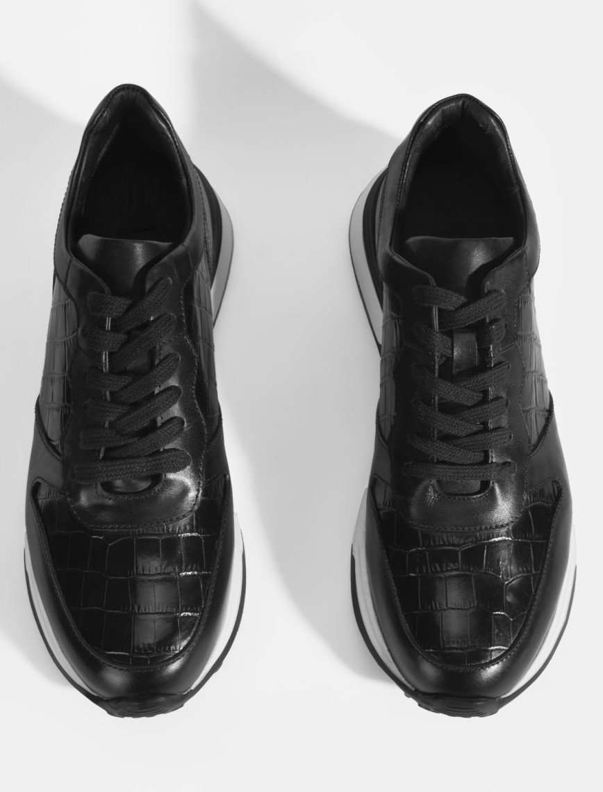 Dimitrin Siyah Erkek Deri Bağcıklı Spor Ayakkabı Dimitrin Siyah Erkek Deri Bağcıklı Spor Ayakkabı