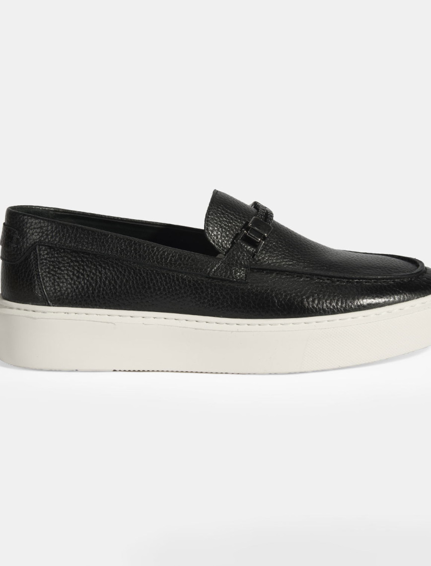 Liverty Siyah Erkek Deri Tokalı Loafer