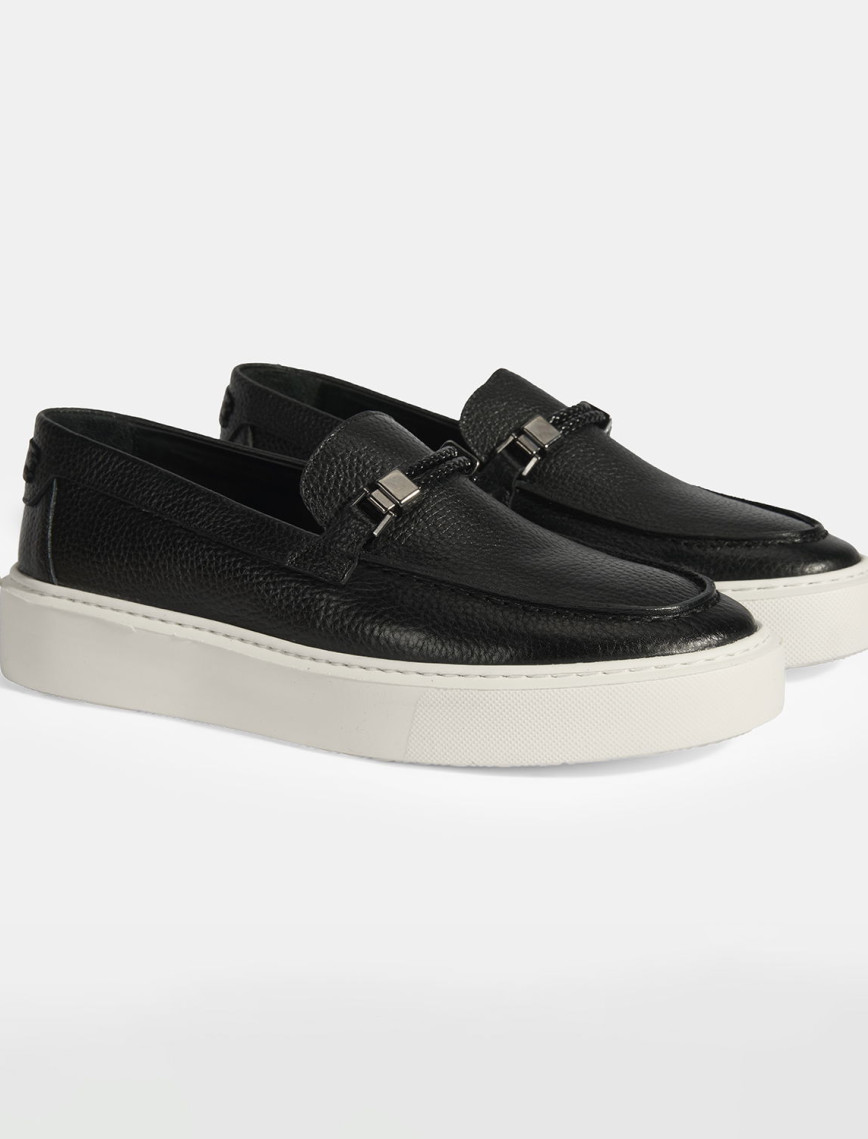 Liverty Siyah Erkek Deri Tokalı Loafer