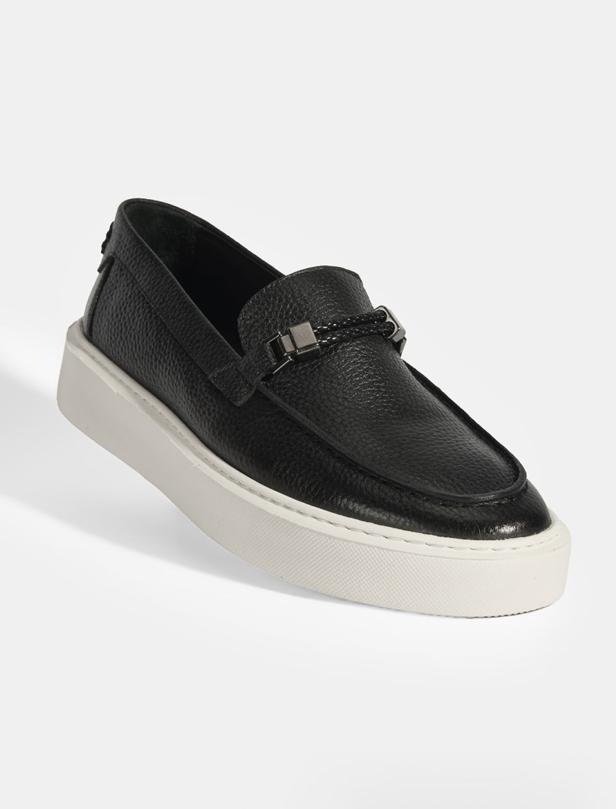 Liverty Siyah Erkek Deri Tokalı Loafer