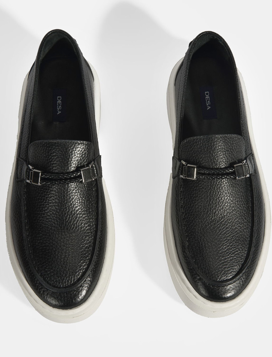 Liverty Siyah Erkek Deri Tokalı Loafer