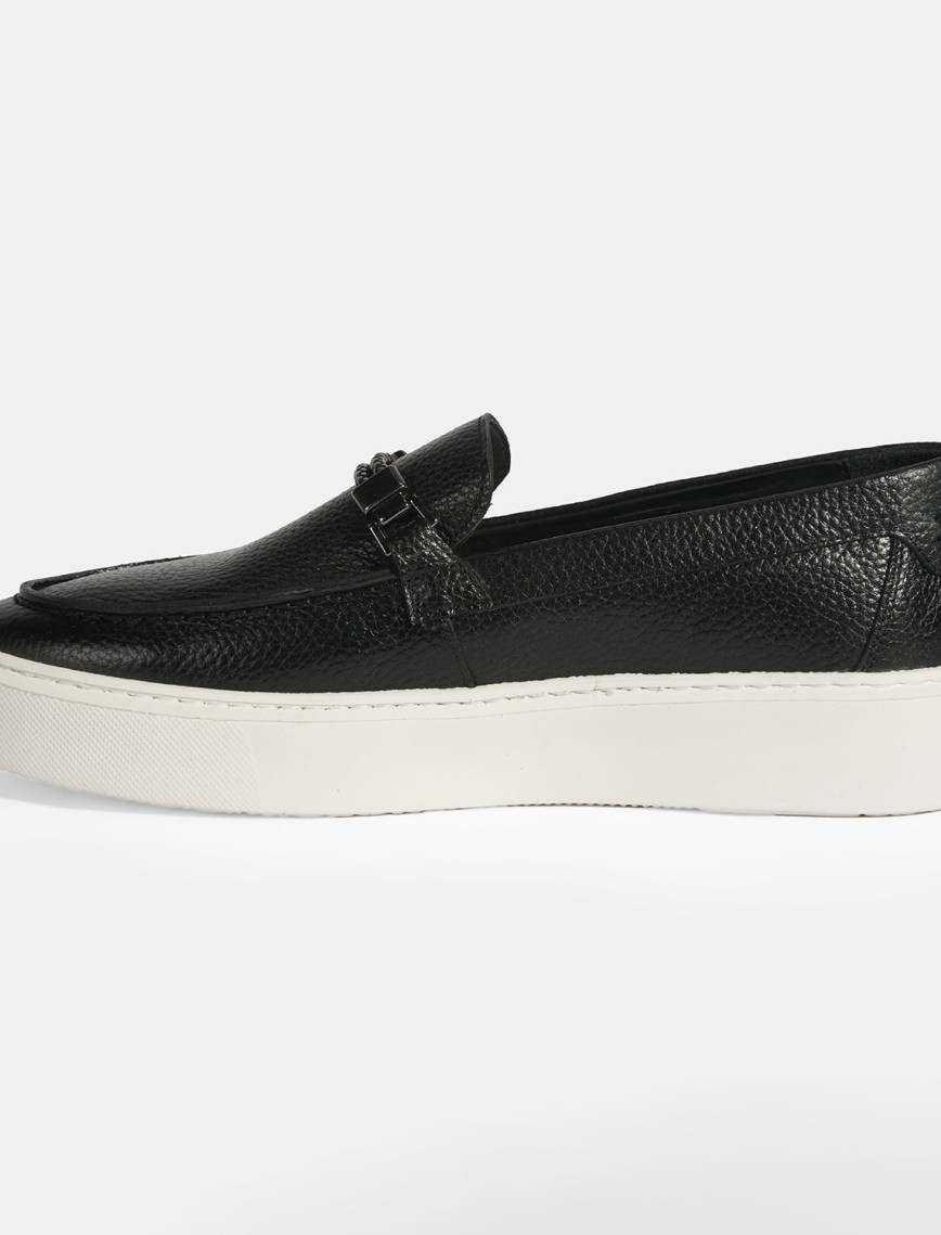 Liverty Siyah Erkek Deri Tokalı Loafer