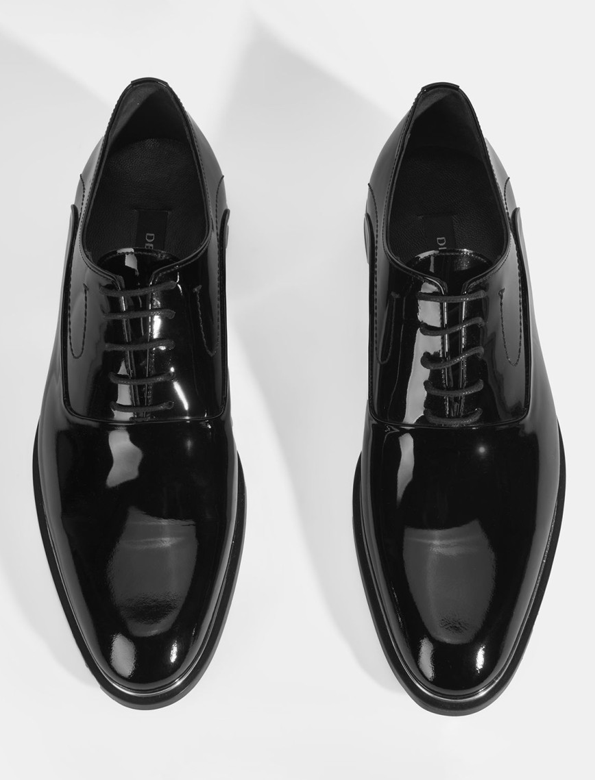 Thalassa Siyah Erkek Rugan Klasik Ayakkabı Thalassa Siyah Erkek Rugan Klasik Ayakkabı