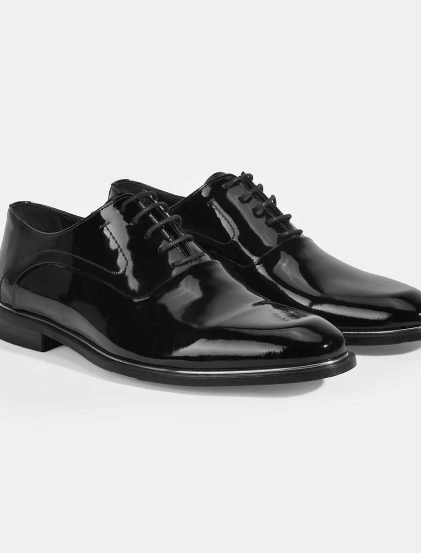 Thalassa Siyah Erkek Rugan Klasik Ayakkabı Thalassa Siyah Erkek Rugan Klasik Ayakkabı