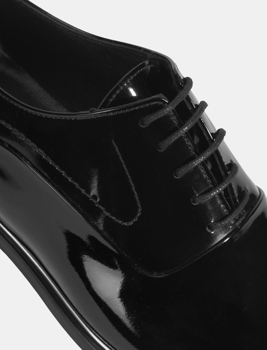 Thalassa Siyah Erkek Rugan Klasik Ayakkabı Thalassa Siyah Erkek Rugan Klasik Ayakkabı