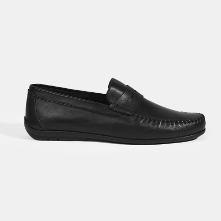 Jovian Siyah Erkek Deri Slip-On Loafer