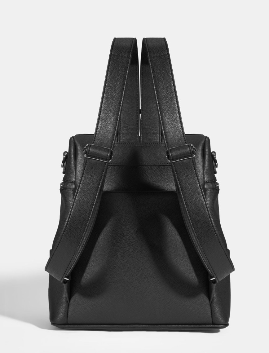 Kadın Siyah Süet Detaylı Fermuarlı Sırt Çantası Kadın Siyah Süet Detaylı Fermuarlı Sırt Çantası