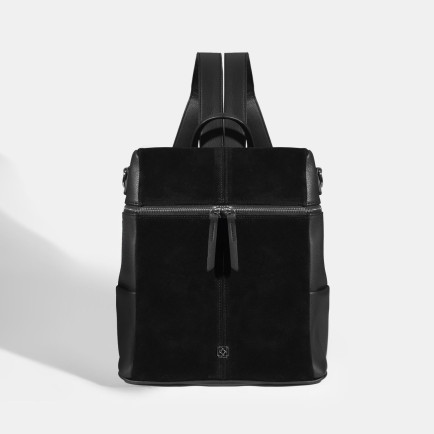 Kadın Siyah Süet Detaylı Fermuarlı Sırt Çantası Kadın Siyah Süet Detaylı Fermuarlı Sırt Çantası