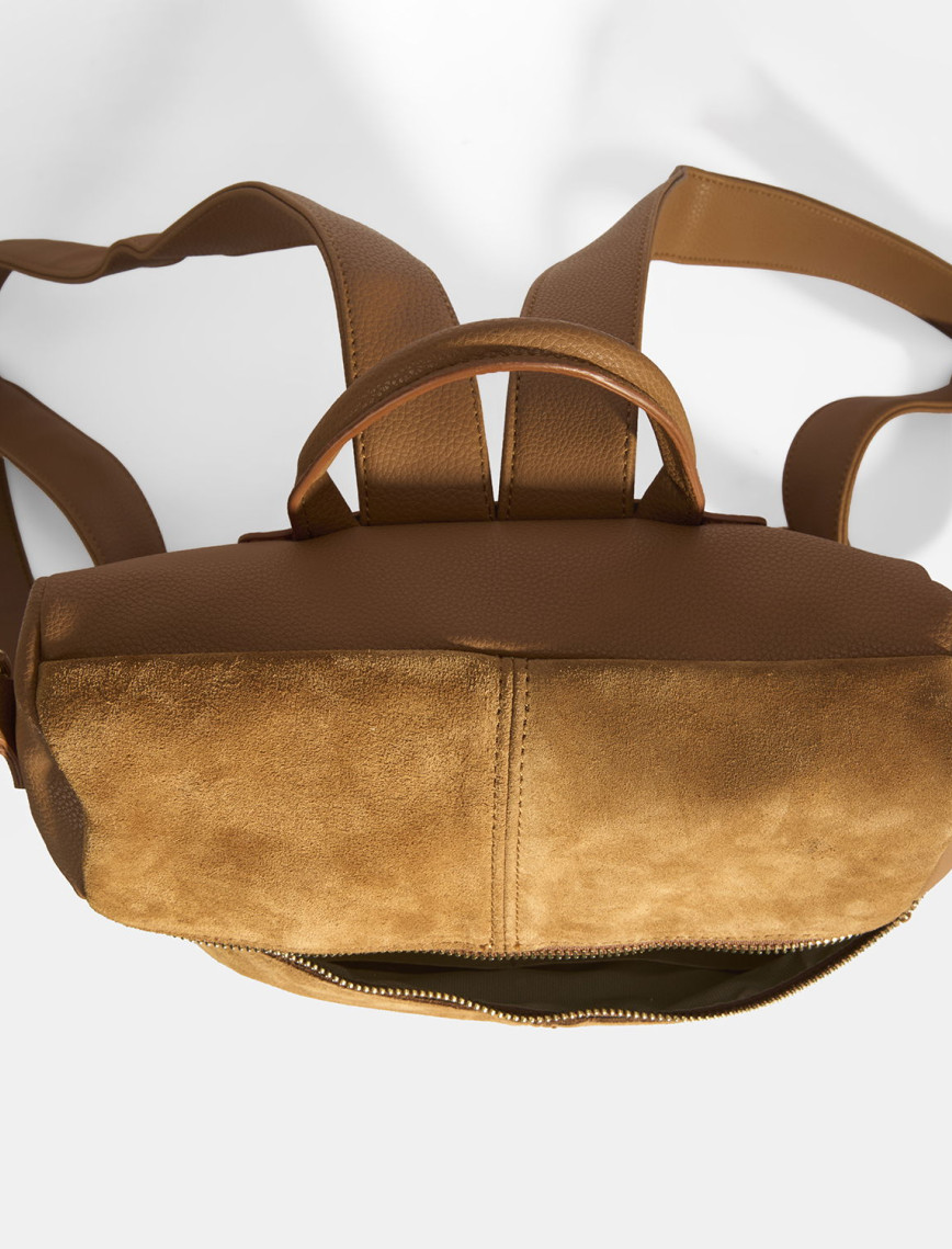 Kadın Taba Süet Detaylı Fermuarlı Sırt Çantası Kadın Taba Süet Detaylı Fermuarlı Sırt Çantası