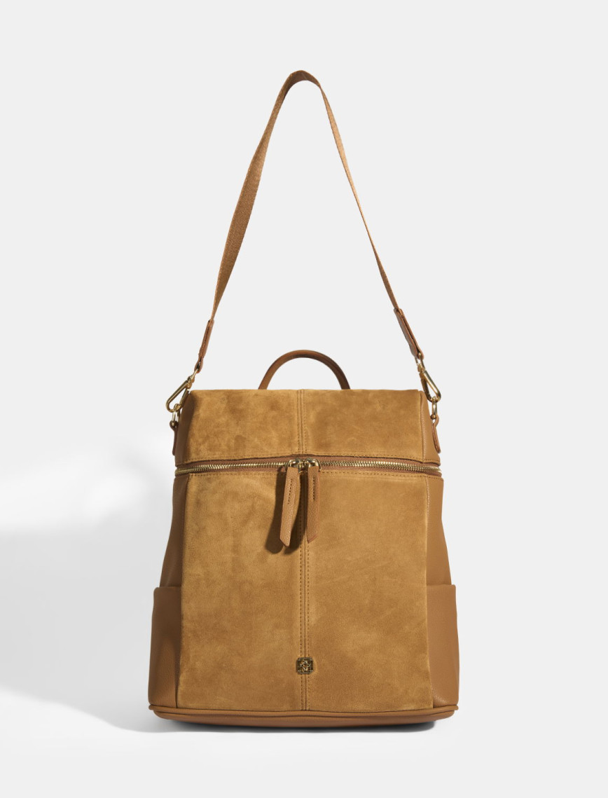 Kadın Taba Süet Detaylı Fermuarlı Sırt Çantası Kadın Taba Süet Detaylı Fermuarlı Sırt Çantası