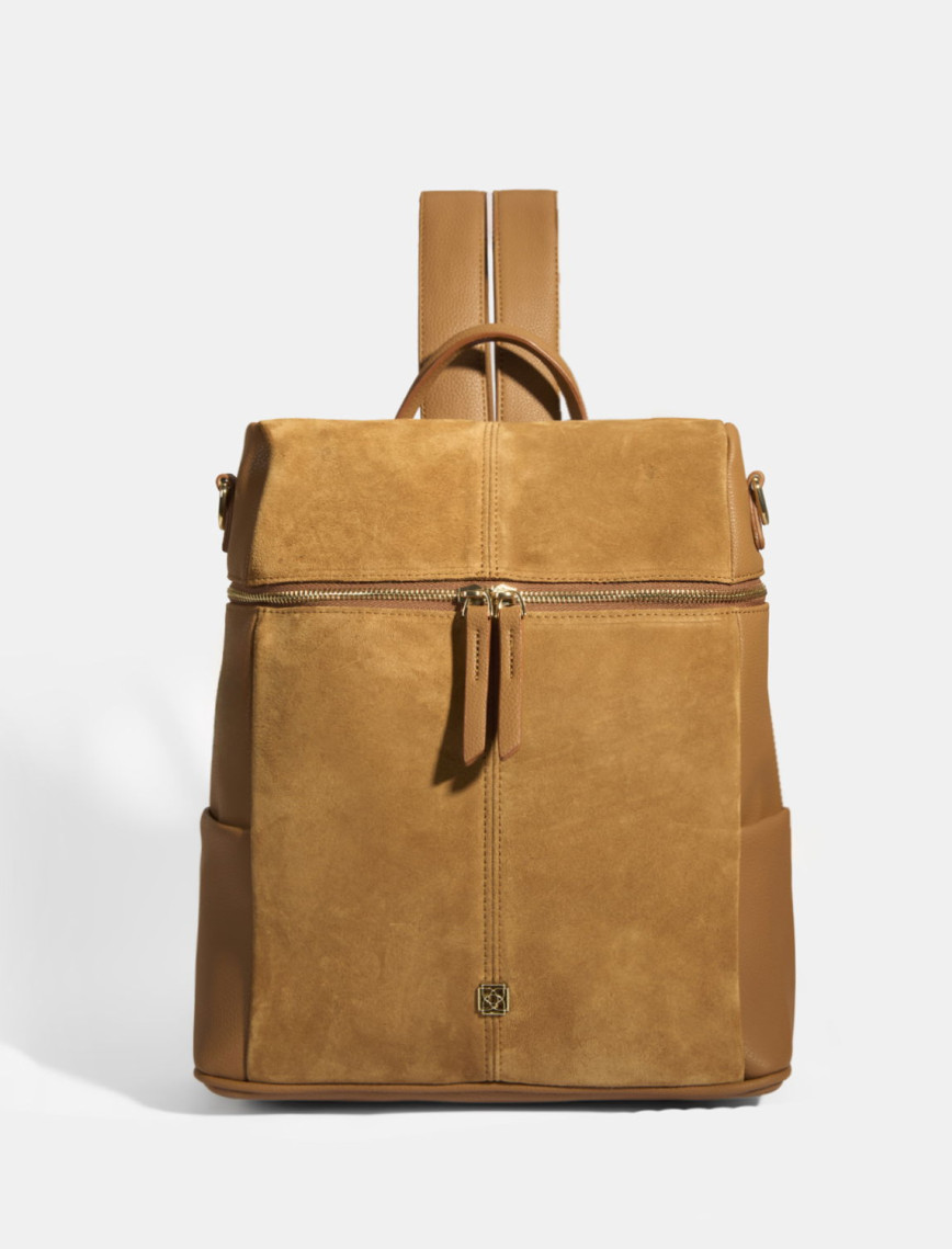 Kadın Siyah Süet Detaylı Fermuarlı Sırt Çantası Kadın Siyah Süet Detaylı Fermuarlı Sırt Çantası