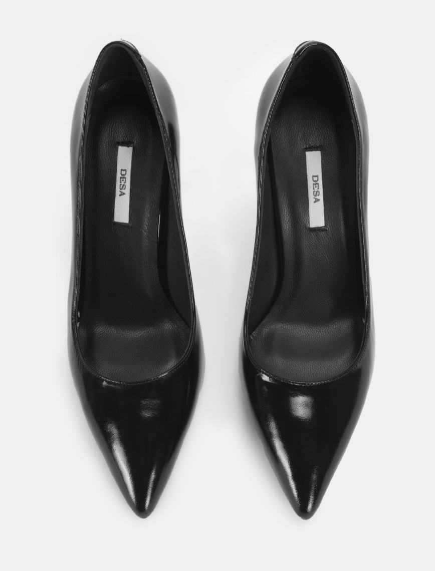 Kadın Siyah Rugan Topuklu Klasik Ayakkabı Kadın Siyah Rugan Topuklu Klasik Ayakkabı