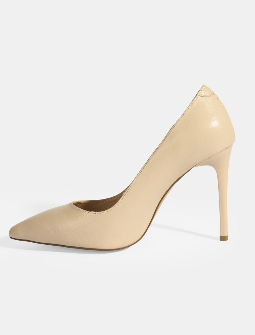 Kadın Ten Deri Topuklu Klasik Ayakkabı Kadın Ten Deri Topuklu Klasik Ayakkabı