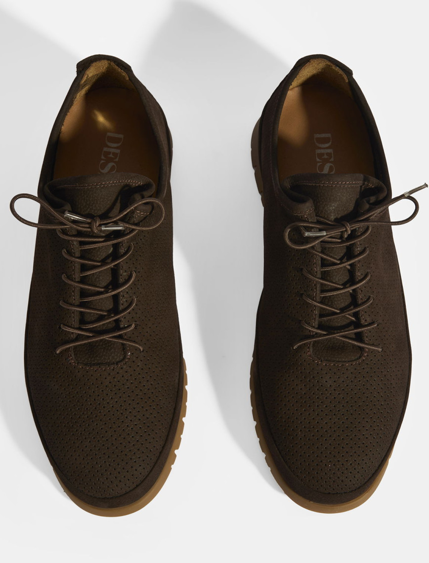 Erkek Koyu Kahve Bağcıklı Deri Ayakkabı Erkek Koyu Kahve Bağcıklı Deri Ayakkabı