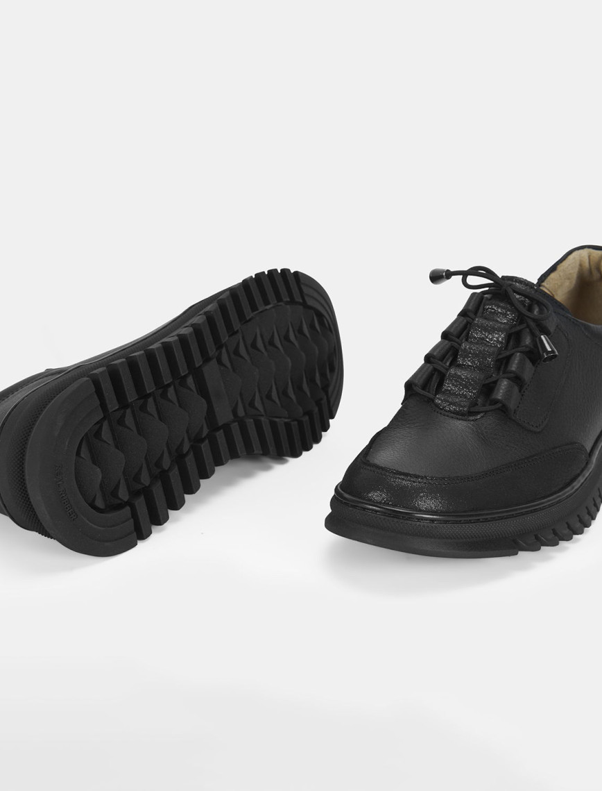 Kadın Siyah DesaComfort Deri Bağcıklı Günlük Ayakkabı Kadın Siyah DesaComfort Deri Bağcıklı Günlük Ayakkabı