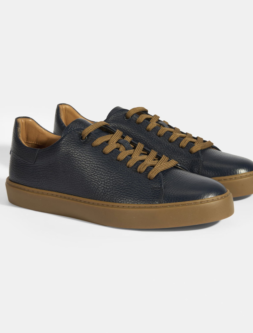 Monikar Lacivert Erkek Deri Bağcıklı Günlük Ayakkabı