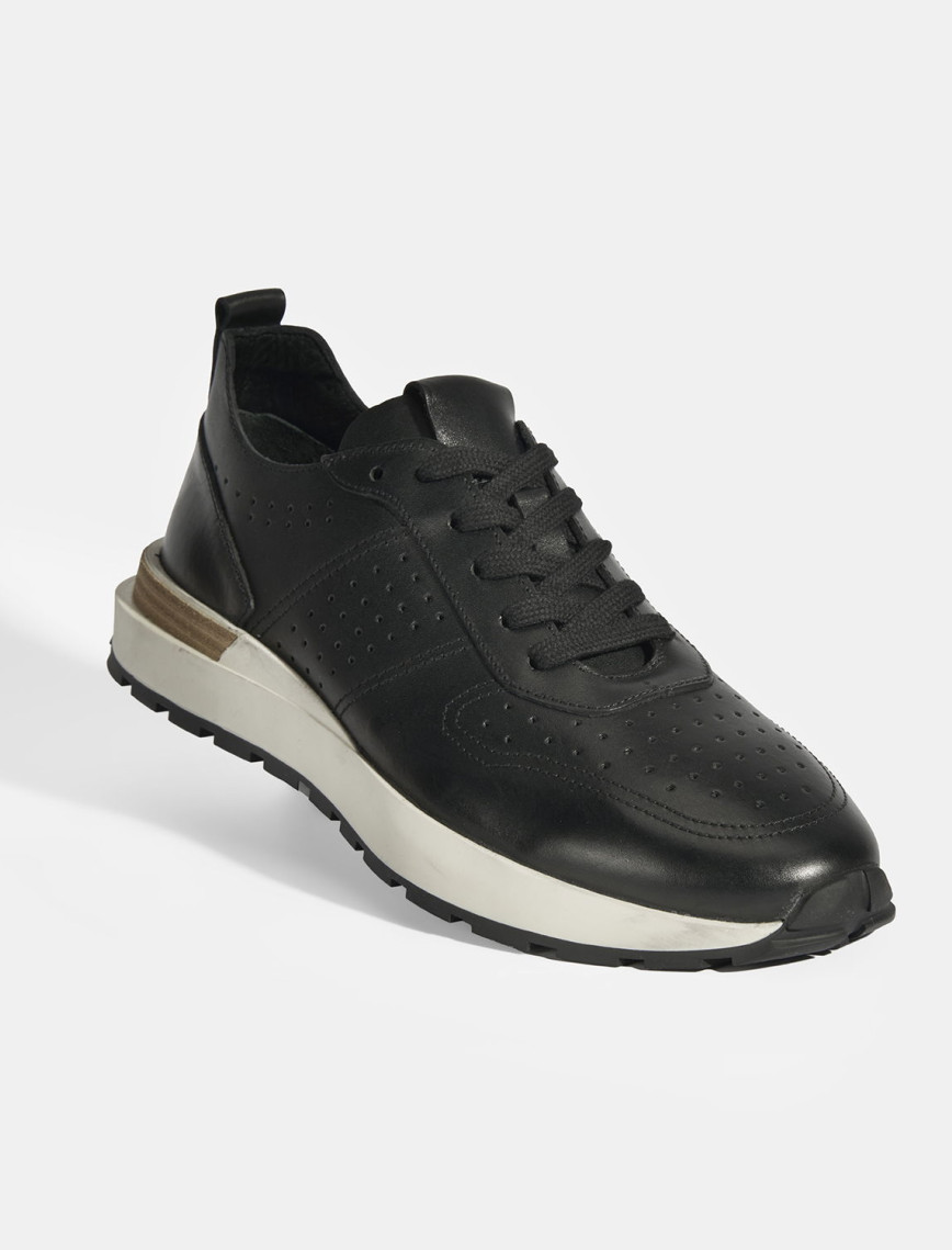 Tressa Siyah Erkek Deri Bağcıklı Günlük Ayakkabı Tressa Siyah Erkek Deri Bağcıklı Günlük Ayakkabı