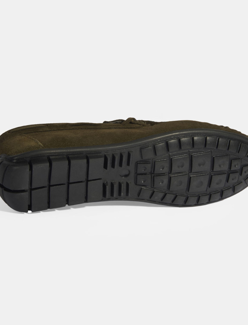 Calandra Haki Erkek Bağcık Detaylı Slip-On Süet Loafer Calandra Haki Erkek Bağcık Detaylı Slip-On Süet Loafer