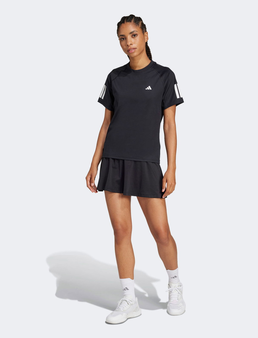 adidas Club 3 Stripes Climacool Kadın Siyah Tenis T-Shirt adidas Club 3 Stripes Climacool Kadın Siyah Tenis T-Shirt