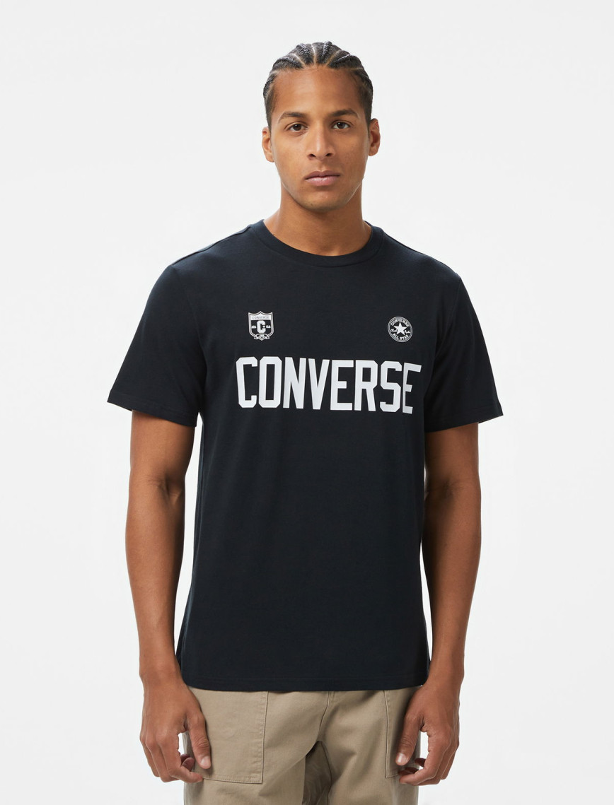 Converse Retro Chuck Soccer Erkek Baskılı Beyaz T-Shirt Converse Retro Chuck Soccer Erkek Baskılı Beyaz T-Shirt