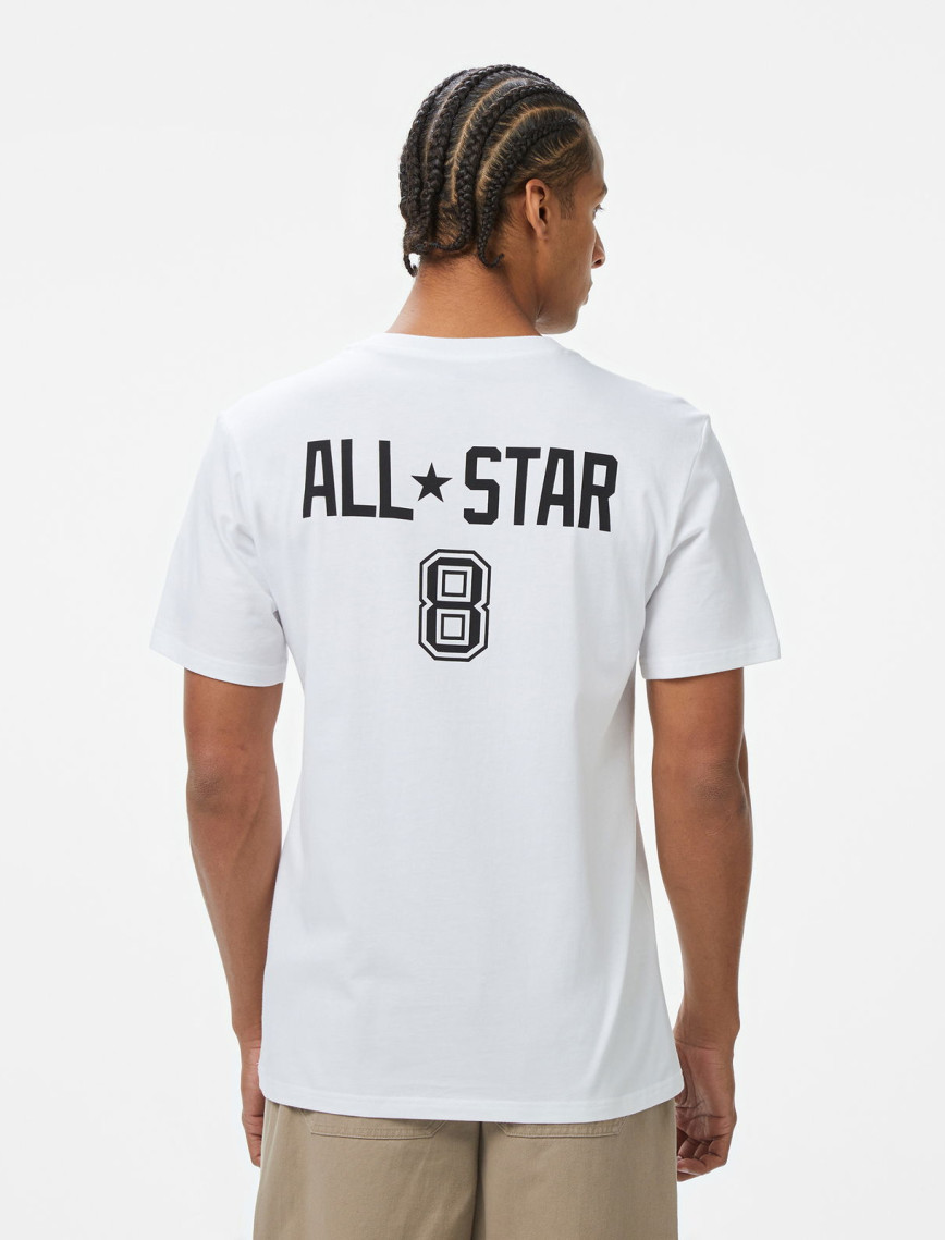 Converse Retro Chuck Soccer Erkek Baskılı Beyaz T-Shirt Converse Retro Chuck Soccer Erkek Baskılı Beyaz T-Shirt