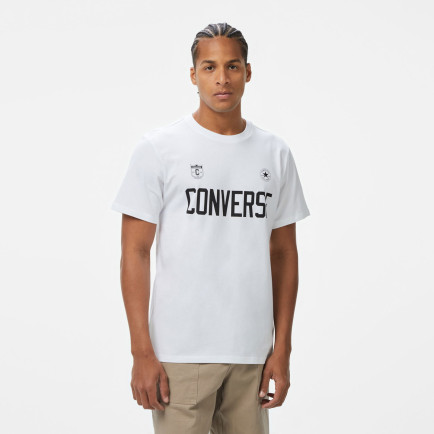 Converse Retro Chuck Soccer Erkek Baskılı Beyaz T-Shirt Converse Retro Chuck Soccer Erkek Baskılı Beyaz T-Shirt